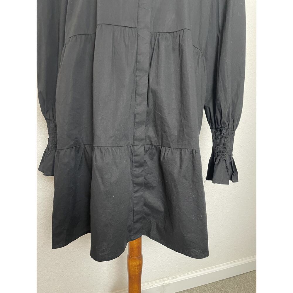 WAYF Dress Tiered Long Sleeve Mini Collared Casual Daytime - Picture 4 of 9